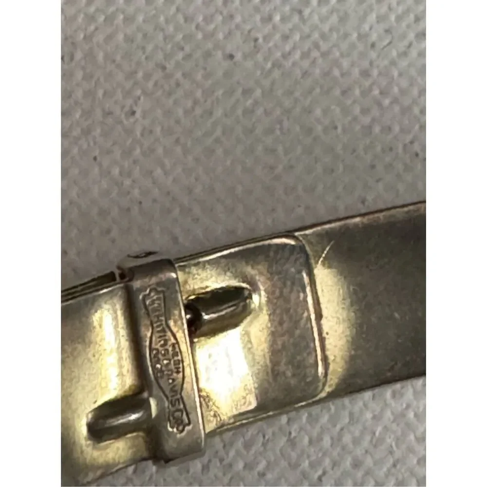 Vintage Womens Whiting &‎ Davis Co Luxury Silver Tone Hinged Bracelet Minimalist